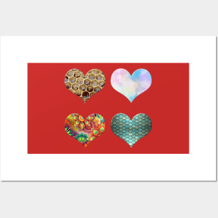 Textured Hearts Posters and Art